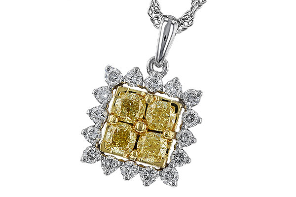 B320-12767: NECK .76 FANCY YELLOW DIAMONDS 1.09 TW