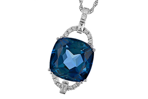 E320-10057: NECK 9.00 LONDON BLUE TOPAZ 9.20 TGW (12MM LBT)