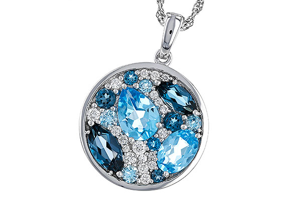 K320-12757: NECKLACE 2.31 TW BLUE TOPAZ 2.48 TGW